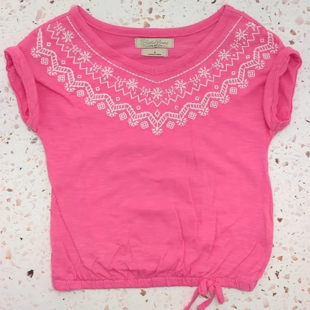 Lucky Brand | Bright Pink Peasant Style Knit Top | 4